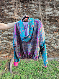 Blue Floral Sushila Jacket- Extra Small