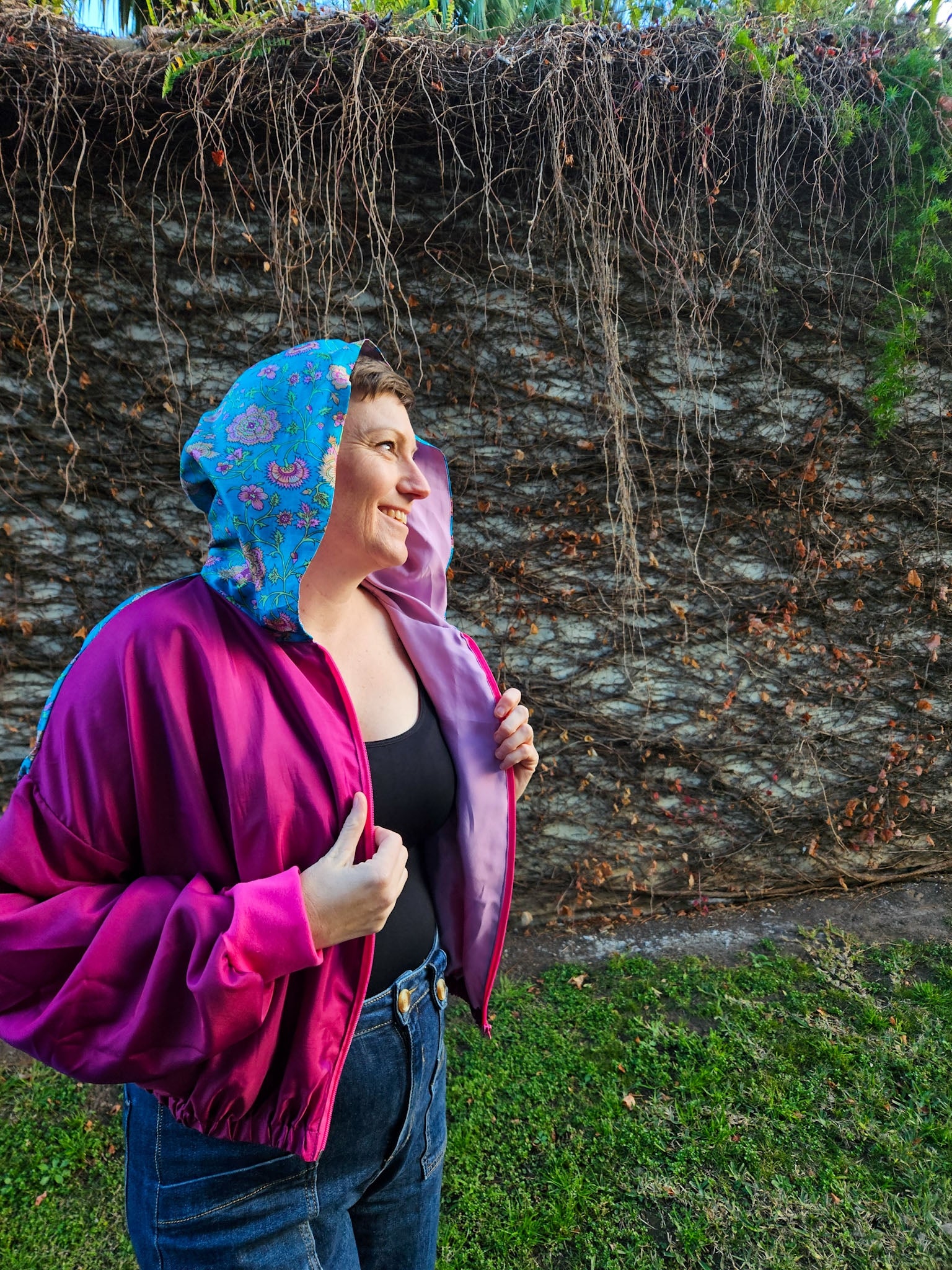 Magenta/Floral Sushila Jacket- Medium