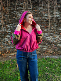 Pink stripe Sushila Jacket- Medium