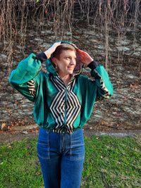 Green/black/gold Sushila Jacket- Small