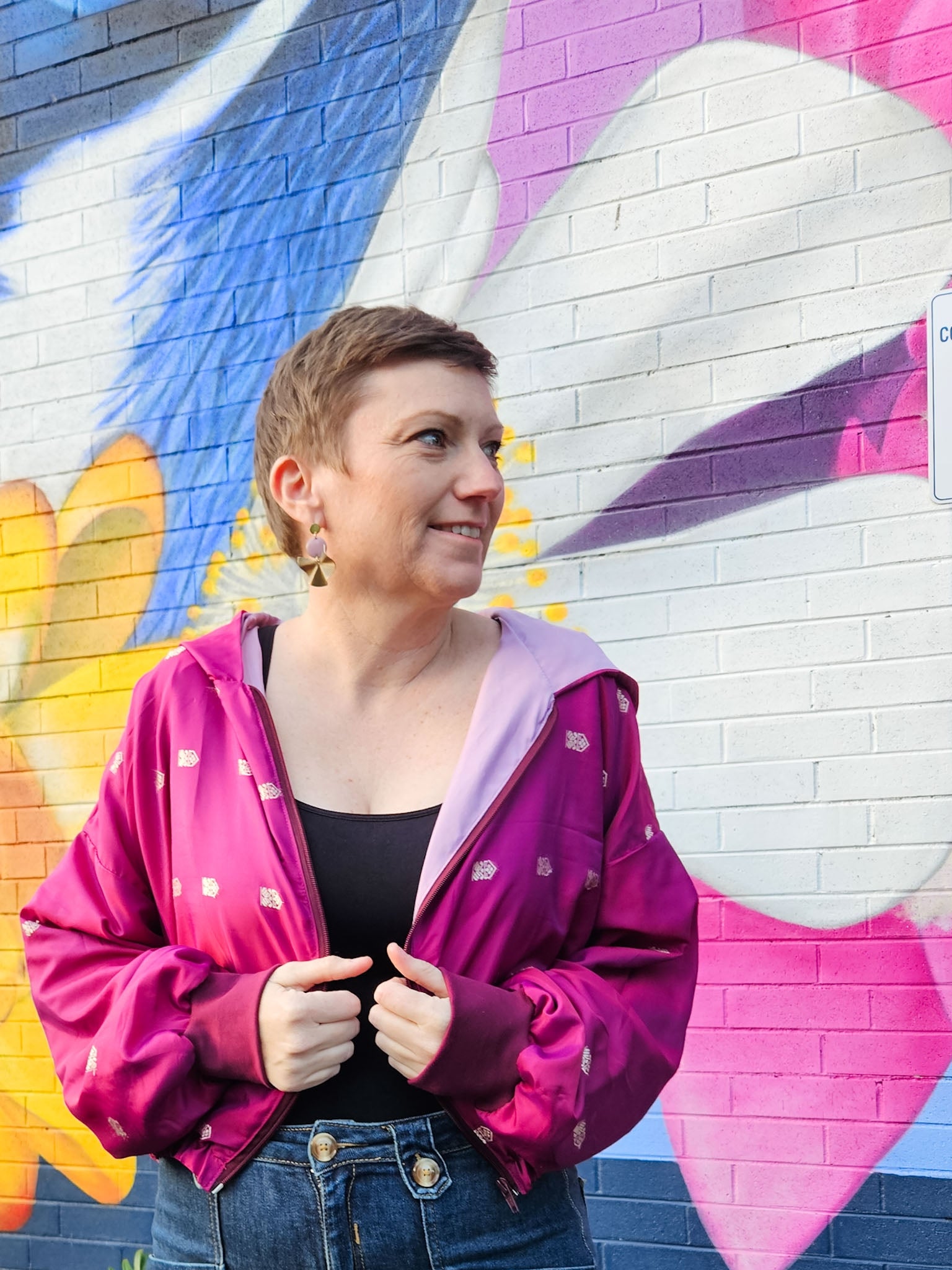 Magenta/gold Sushila Jacket- Medium