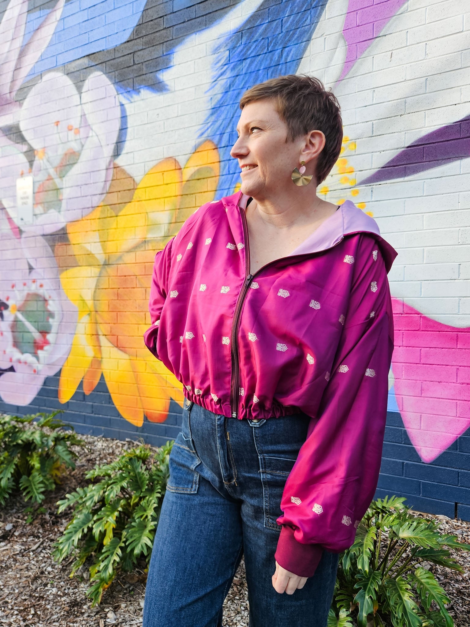 Magenta/gold Sushila Jacket- Medium