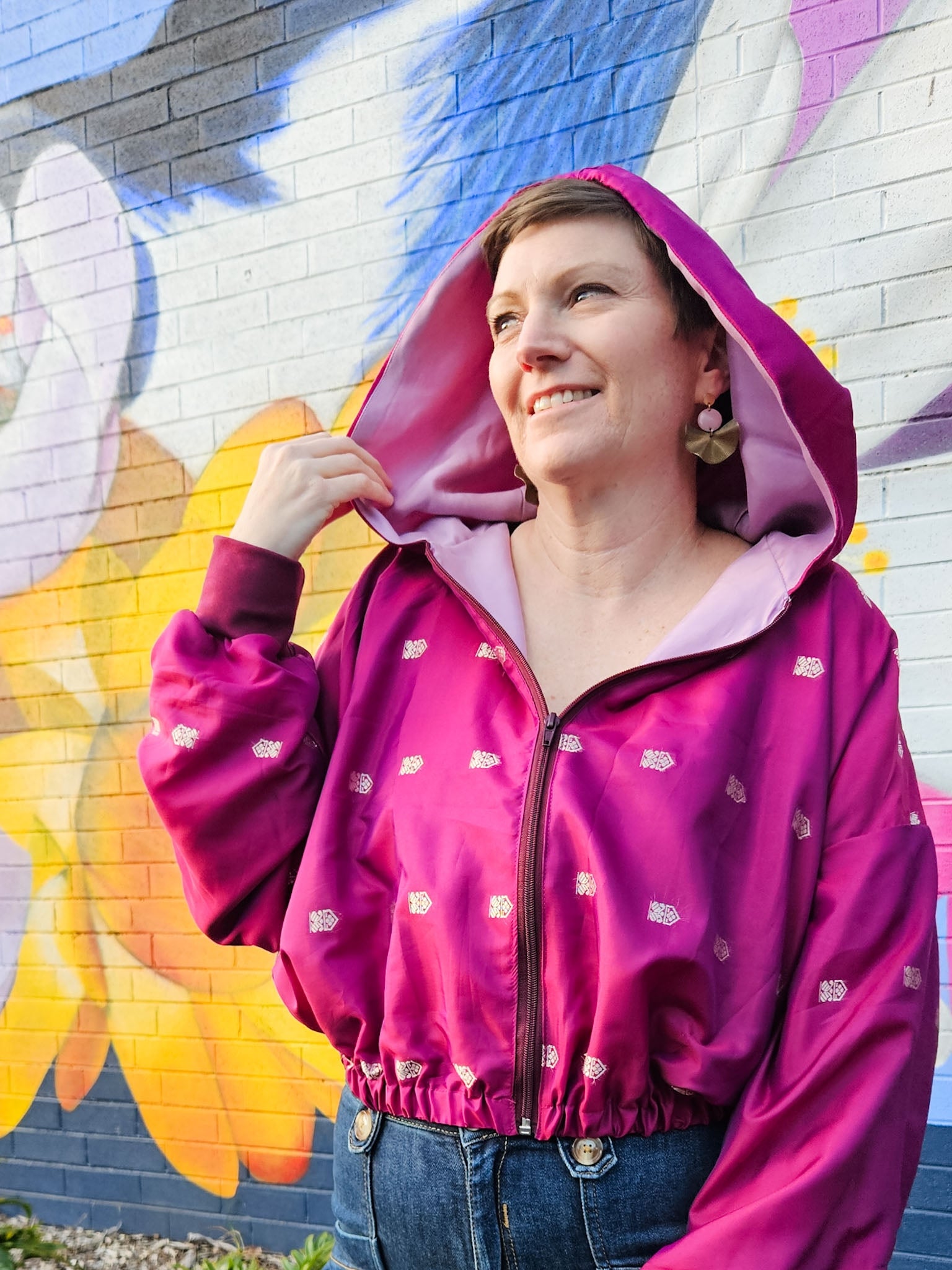 Magenta/gold Sushila Jacket- Medium