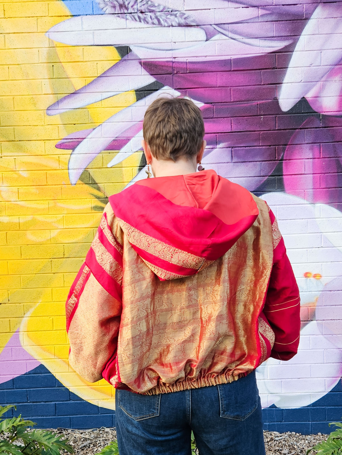 Red/gold Sushila Jacket- Medium