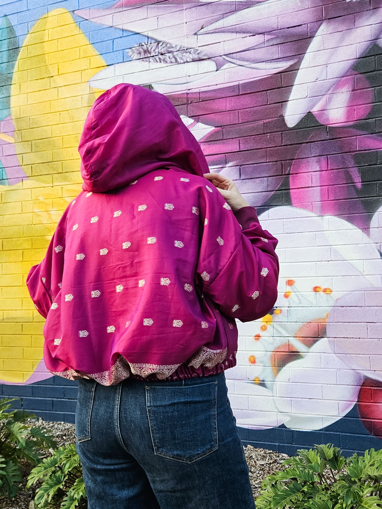 Magenta/gold Sushila Jacket- Medium