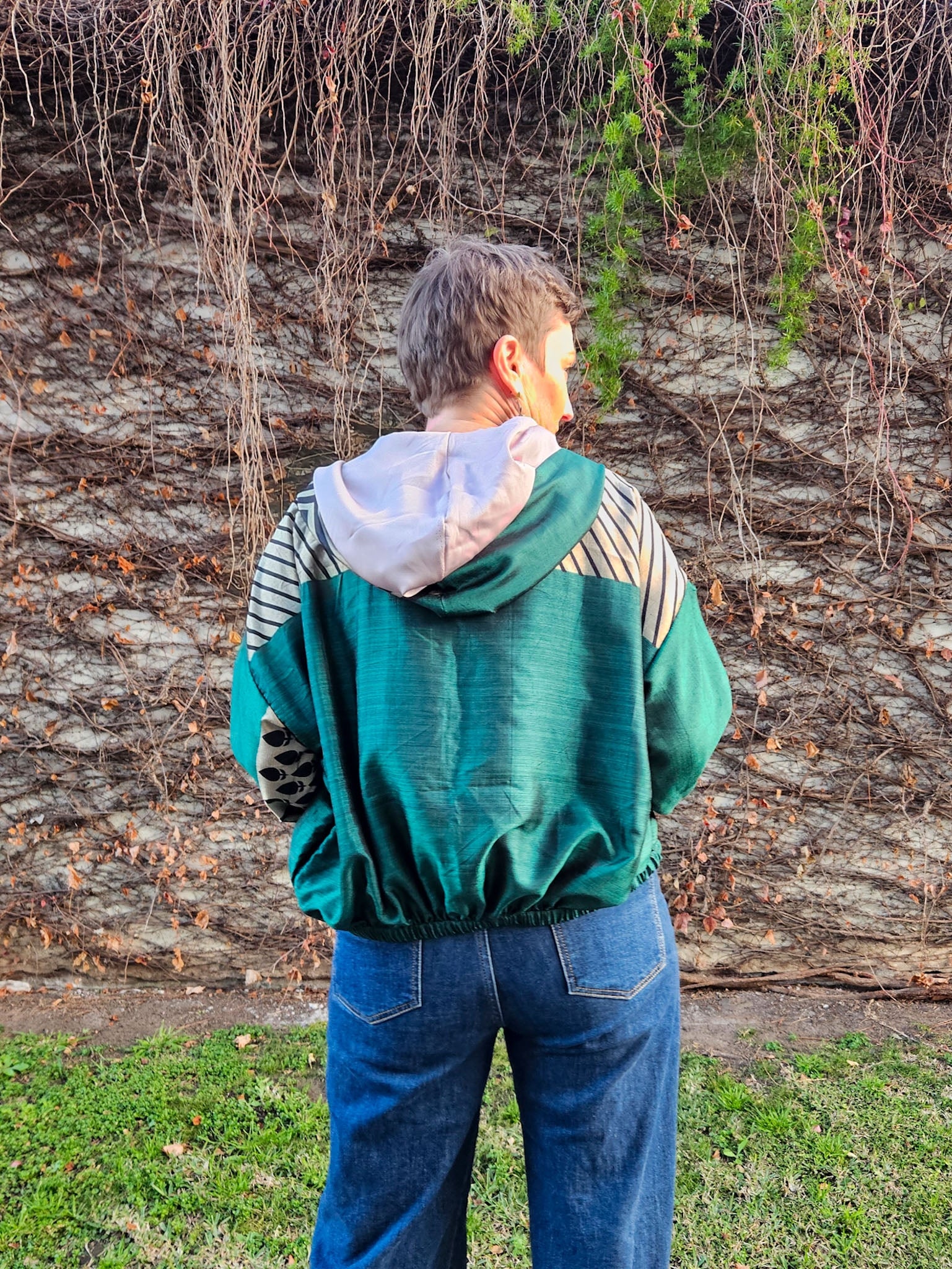 Green/black/gold Sushila Jacket- Small
