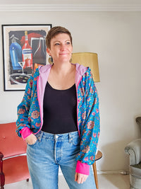 Blue Floral Sushila Jacket- Extra Small