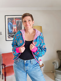 Blue Floral Sushila Jacket- Extra Small