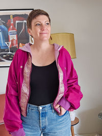 Magenta/pink stripe Sushila Jacket- Large