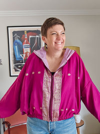Magenta/pink stripe Sushila Jacket- Large
