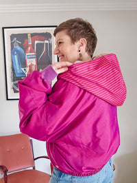 Magenta/pink stripe Sushila Jacket- Large