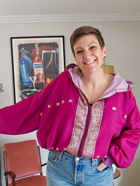 Magenta/pink stripe Sushila Jacket- Large