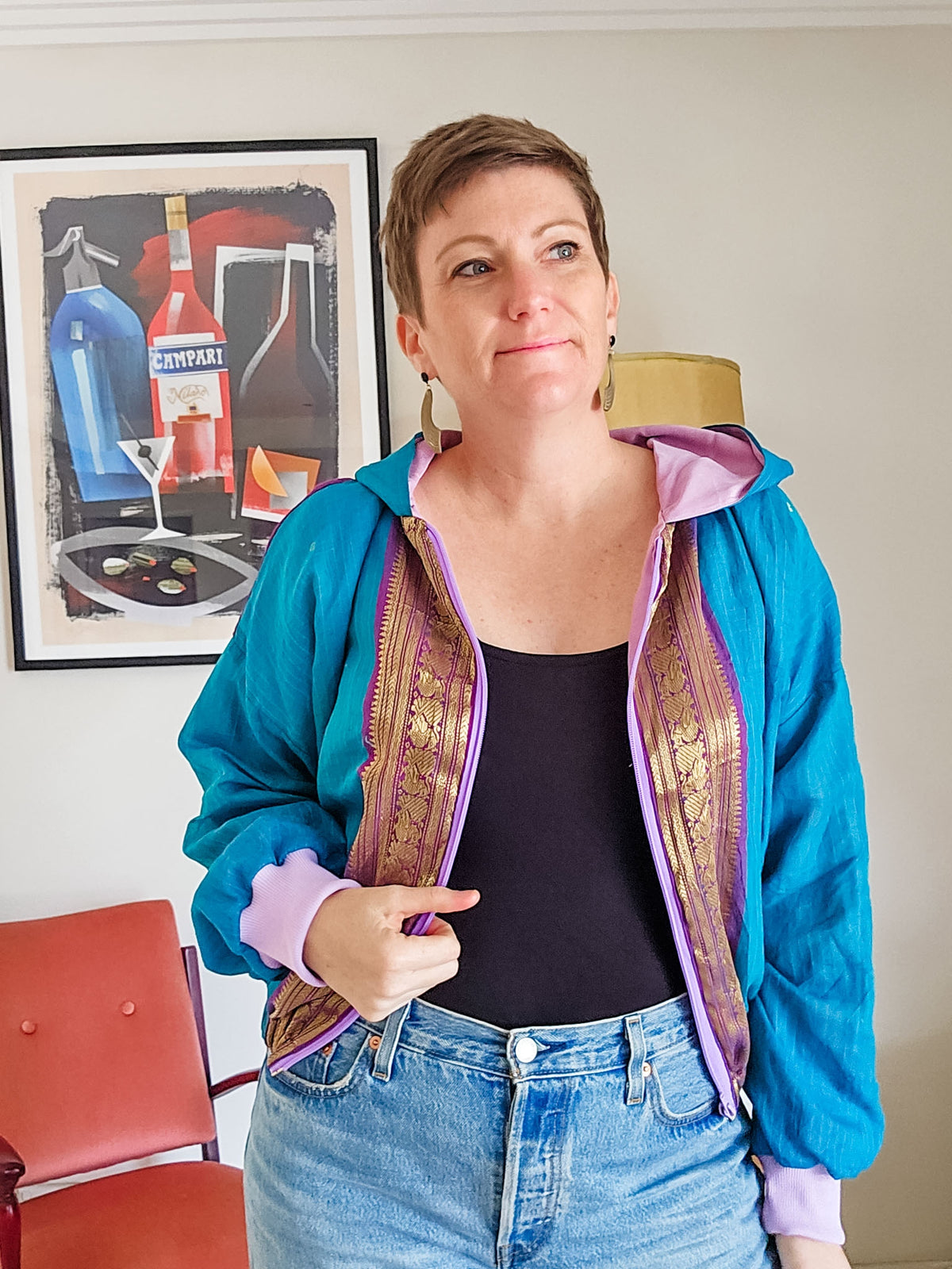 Peacock/purple Sushila Jacket- Extra Small