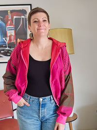 Pink stripe Sushila Jacket- Extra Small