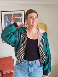Green/black/gold Sushila Jacket- Medium