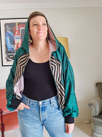 Green/black/gold Sushila Jacket- Medium