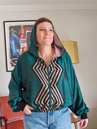 Green/black/gold Sushila Jacket- Medium