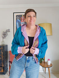 Peacock/purple Sushila Jacket- Medium