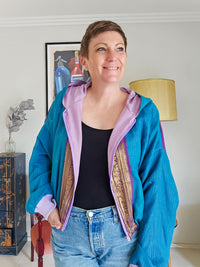 Peacock/purple Sushila Jacket- Medium
