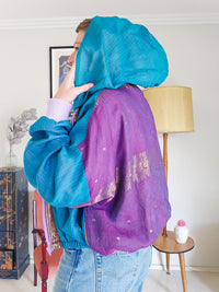 Peacock/purple Sushila Jacket- Medium