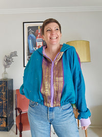 Peacock/purple Sushila Jacket- Medium