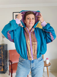 Peacock/purple Sushila Jacket- Medium
