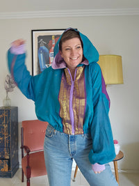 Peacock/purple Sushila Jacket- Medium