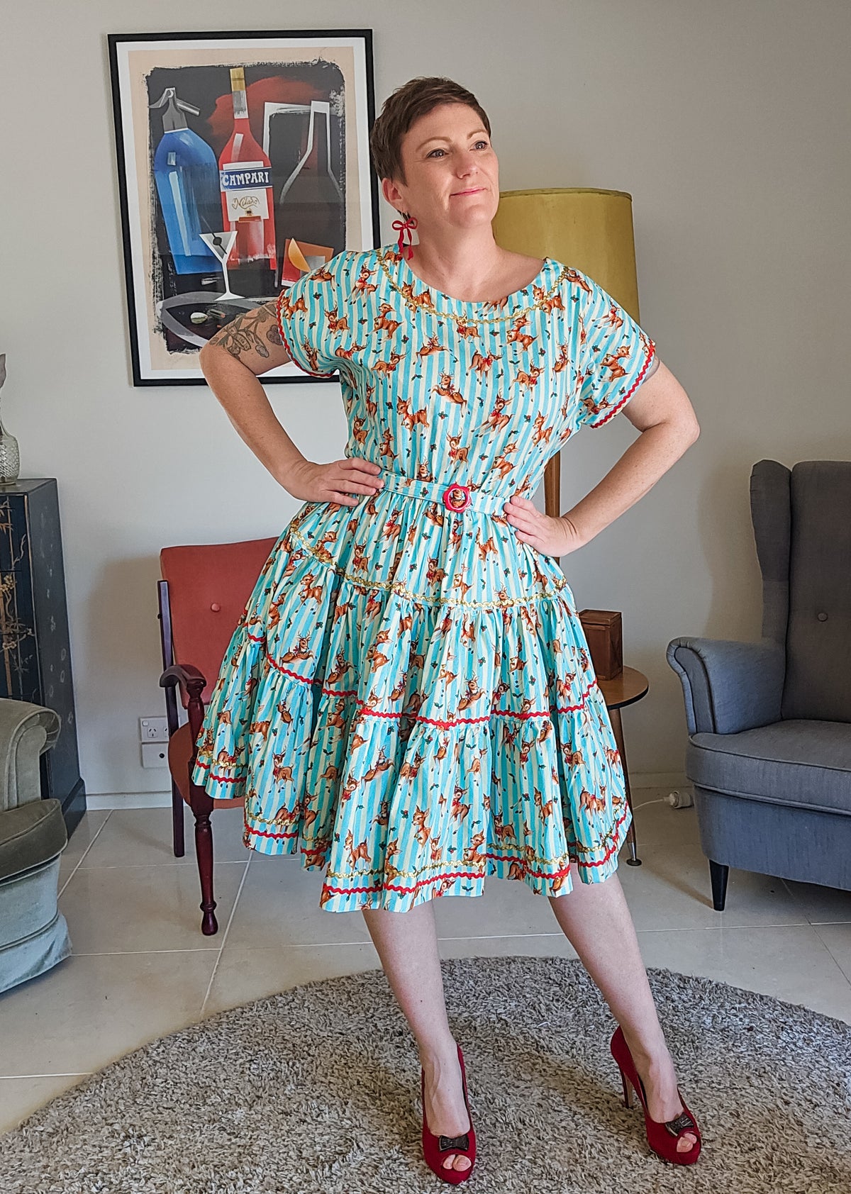 Vintage Deer Patsy Dress
