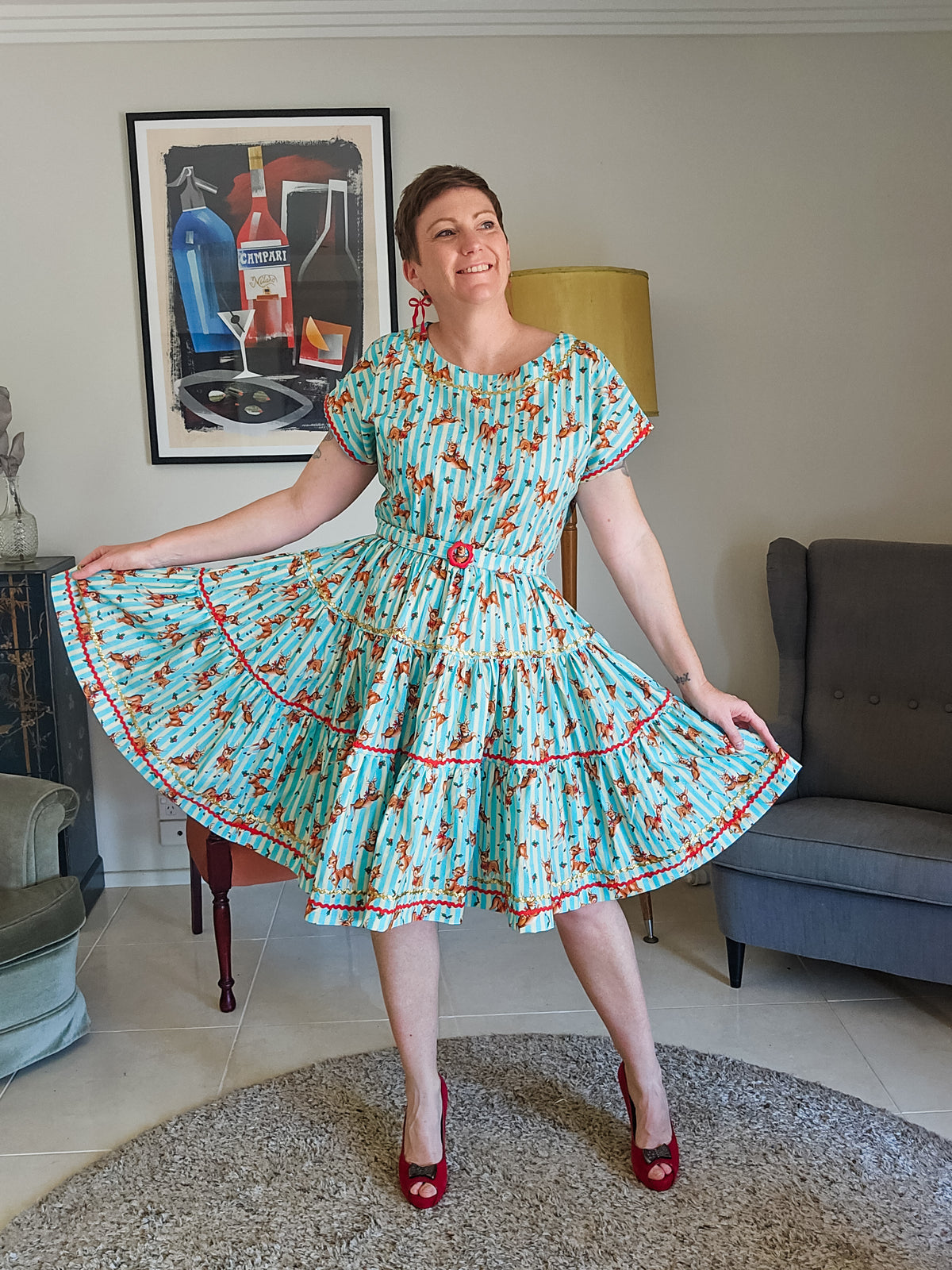 Vintage Deer Patsy Dress