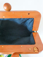 Floral Fantasy wooden handle Clutch