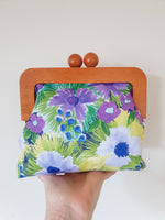 Floral Fantasy wooden handle Clutch