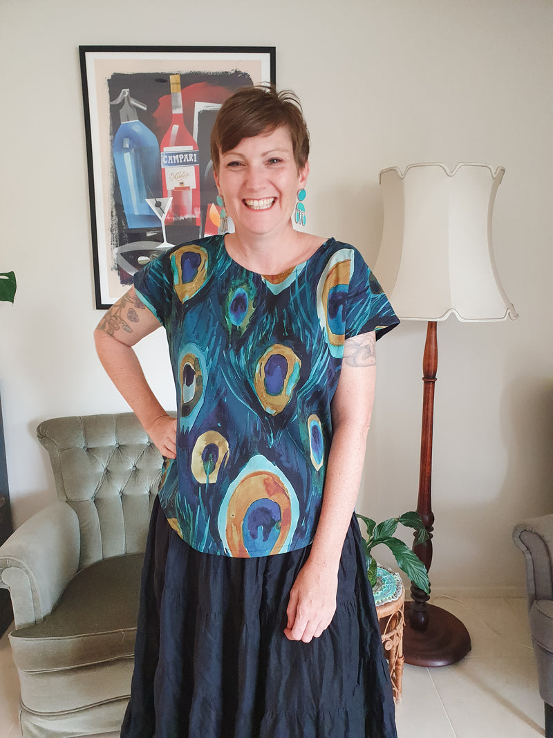 Made to order- Peacock Glory Vivienne Top