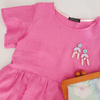 Pink linen Stella dress